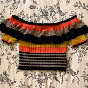 Urban outfitters off the shoulder cropped shirt